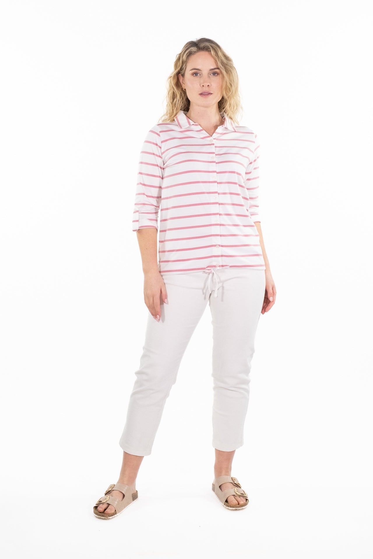 Joni Pink Stripe Jersey Shirt - Rupert and Buckley - Shirts & Tops