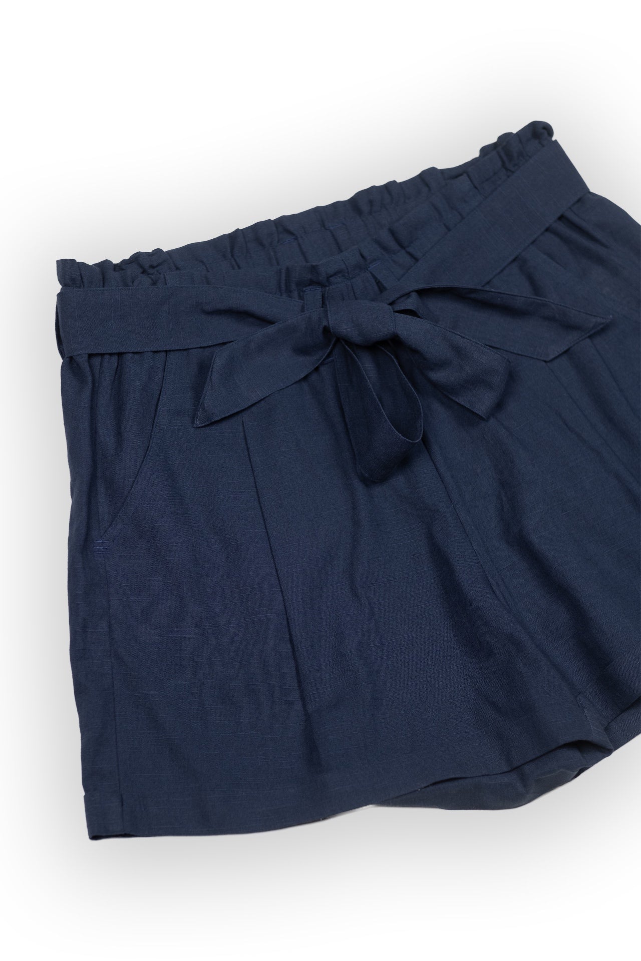 Mabel Navy Paperbag Waist Shorts - Rupert and Buckley - Shorts
