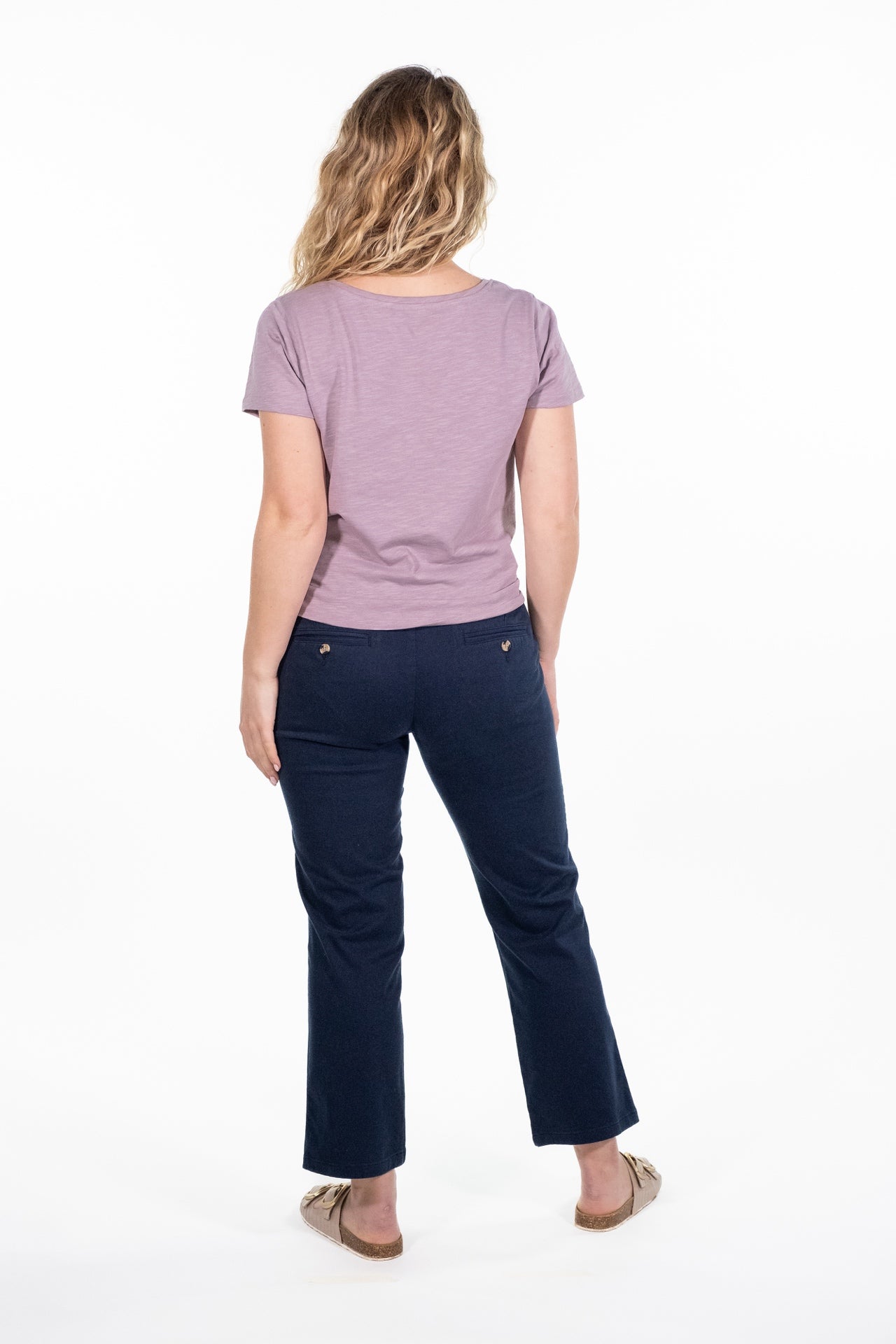 Kim Navy Cropped Chino Pant - Rupert and Buckley - Trousers